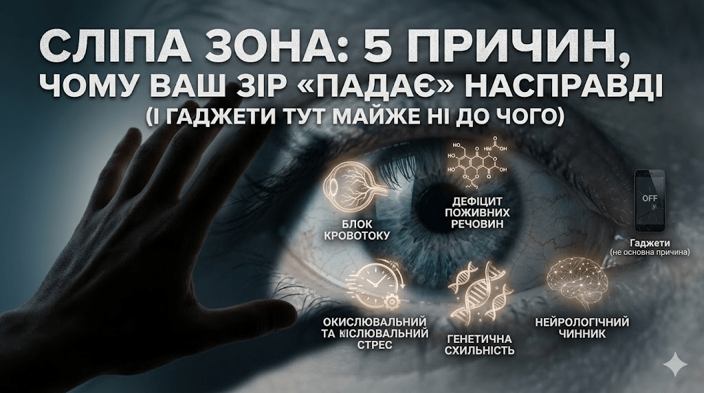 Причини погіршення зору: 5 причин, чому ваш зір «падає» насправді (і гаджети тут майже ні до чого)